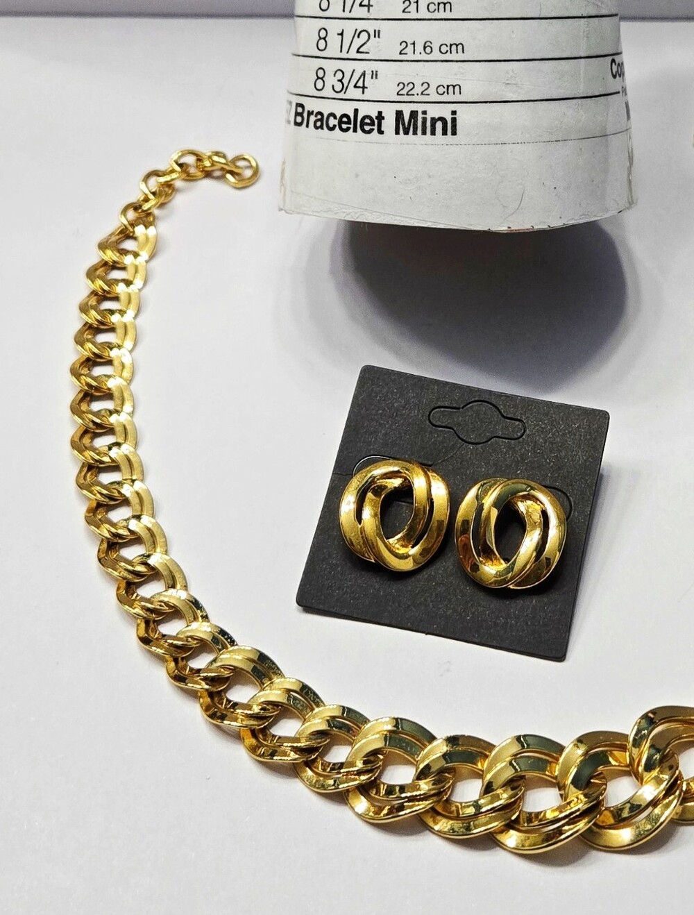 Monet Vintage Gold-Tone Chunky Chain Necklace & Stud Earring Set - Picture 13 of 14